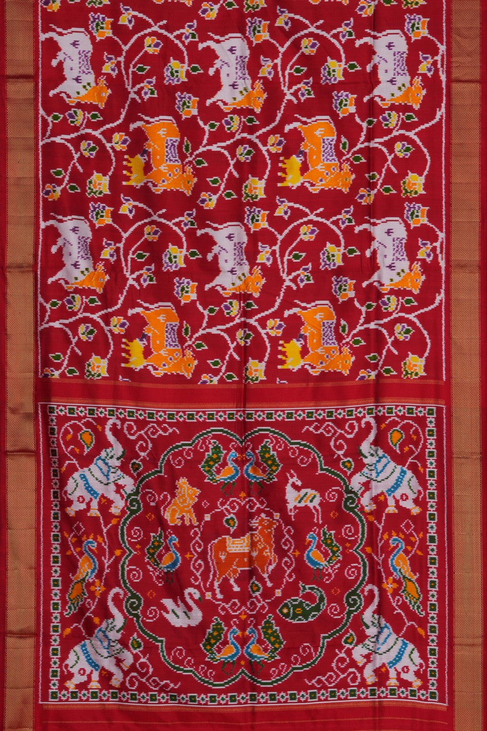 Image of Pochampally Ikat Twill Silk Saree